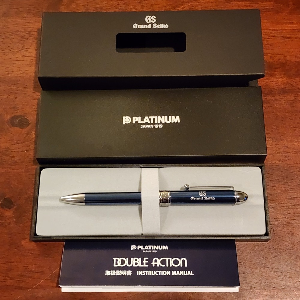 New Grand Seiko Platinum Japan Ballpoint Pen Mechanical Pencil Double Action